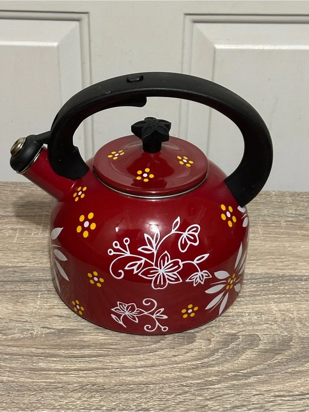 Temp-tations By Tara Old World Tea Kettle Teapot Stovetop Safe Temptations Red